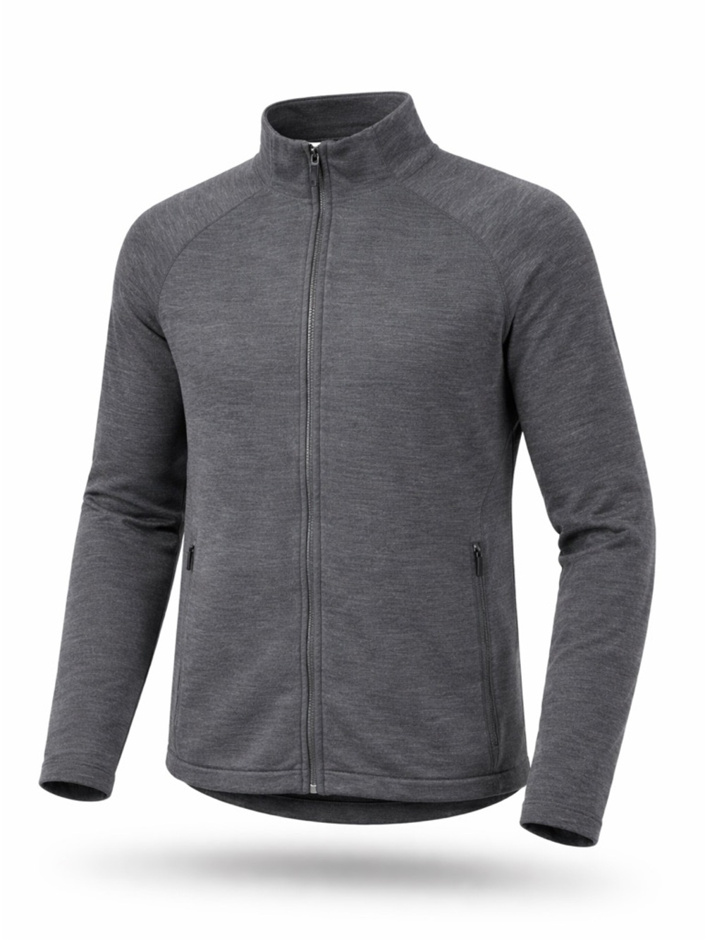 ZZegna Techmerino charcoal zip sweater Mens Medium pure merino wool Casual warm